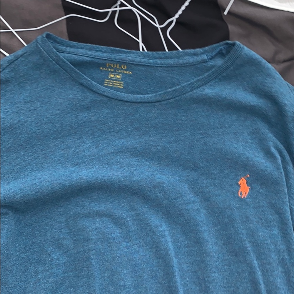 Men’s Long Sleeve Blue Polo